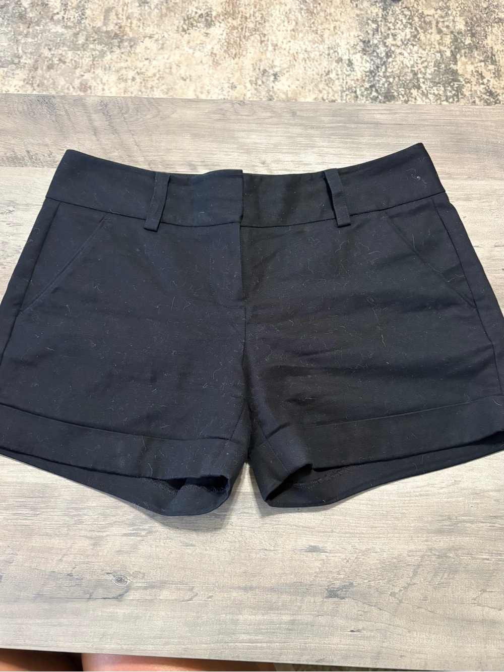Vince Camuto Black High-Rise Tailored Shorts